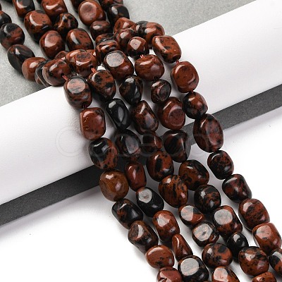 Natural Mahogany Obsidian Beads Strands G-G146-A30-01-1