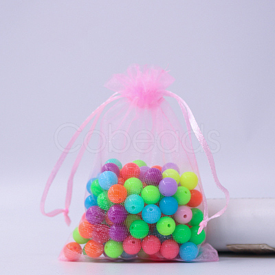 Rectangle Organza Drawstring Bags CON-PW0001-054D-06-1