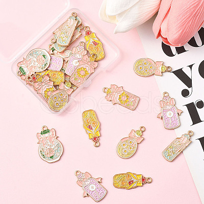 24Pcs 6 Styles Zinc Alloy Enamel Pendants FIND-SC0020-77-1