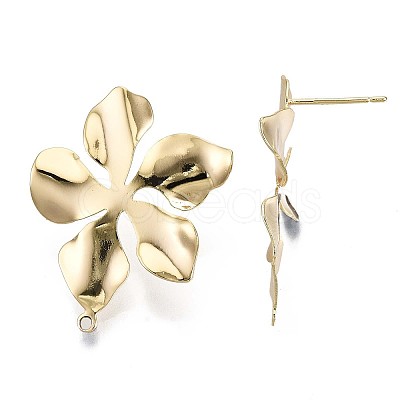 Brass Stud Earring Findings LS-X-KK-T056-24G-NF-1