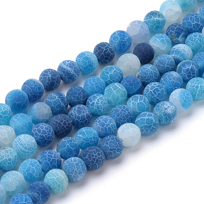 Natural & Dyed Crackle Agate Bead Strands X-G-T056-6mm-07-1