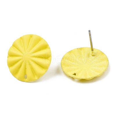 Spray Painted Iron Stud Earring Findings IFIN-N008-017D-1