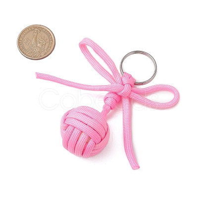 Polyester Braid Ball 304 Stainless Steel Keychains KEYC-JKC01117-02-1