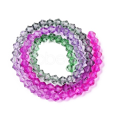 Gradient Color Baking Painted Glass Bead Strands DGLA-A039-T4mm-A09-1