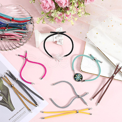 20Pcs 20 Colors Nylon Twisted Cord Bracelet MAK-SC0001-23-1
