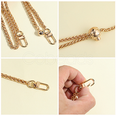 2Pcs 2 Colors Adjustable Alloy Wheat Chain Bag Handles FIND-CN0001-66-1