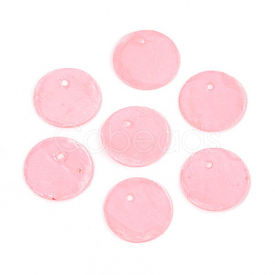 Spray Painted Natural Capiz Shell Disc Charms X1-BSHE-T014-02A-1