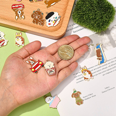 30Pcs 15 Styles Alloy Enamel Pendants ENAM-CJ0002-75-1