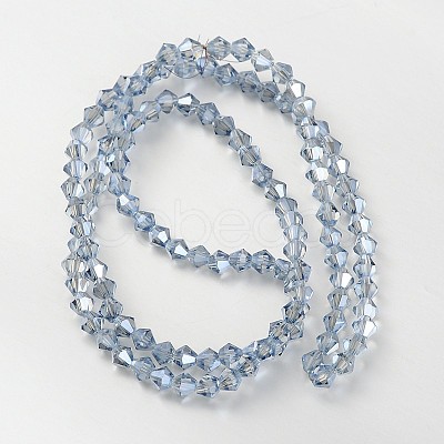 Electroplate Faceted Bicone Glass Beads Strands EGLA-P017-4mm-13-1