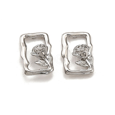 Brass Stud Earrings LS-EJEW-G432-01P-1