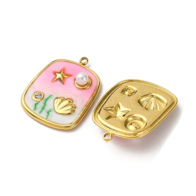 304 Stainless Steel Enamel Pendants STAS-L299-18G-01-1