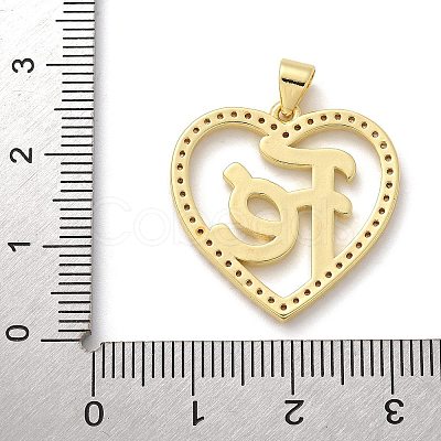 Brass Micro Pave Cubic Zirconia Pendants KK-M319-04G-1