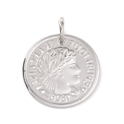 Non-Tarnish 304 Stainless Steel Coin Pendants LS-STAS-F183-05P-1