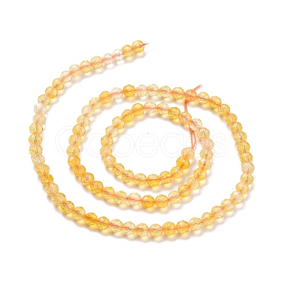 Natural Yellow Quartz Beads Strands G-D463-06-1