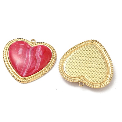 304 Stainless Steel Resin Pendants STAS-C174-19G-05-1