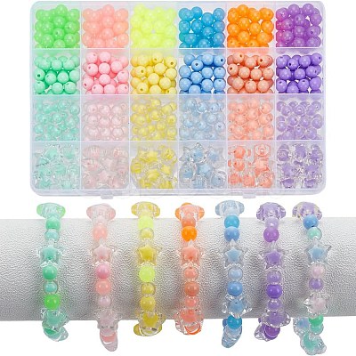 DIY Acrylic Star & Round Beads Bracelet Making Kits DIY-AR0004-20-1