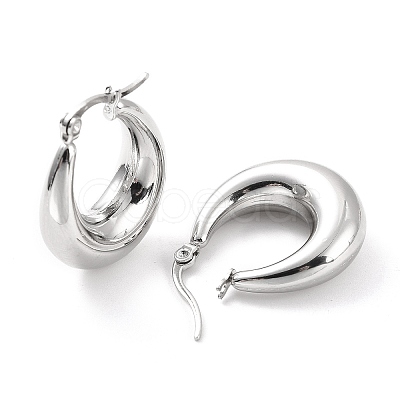 Non-Tarnish 304 Stainless Steel Chunky Hoop Earrings for Women EJEW-F280-06B-P-1