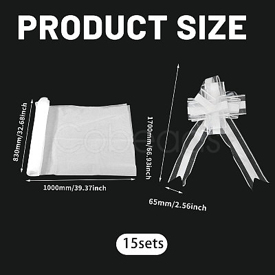 Polyester Pull Bows with Gauze Fabric AJEW-WH0485-10-1
