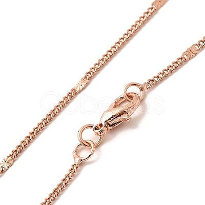 2mm Rack Plating Brass Twisted Chain Necklaces for Women Men MAK-L044-61RG-1