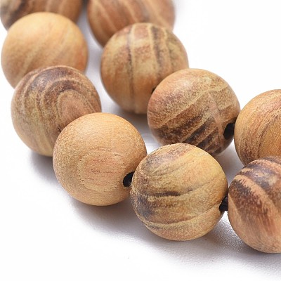 Natural Wood Beads Strands X-WOOD-F008-05-A-1