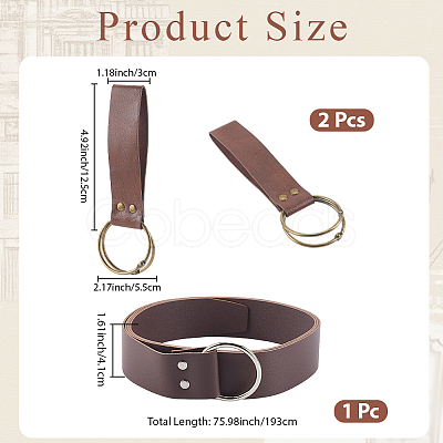 1Pc PU Leather Wrap Around Chain Belts AJEW-CL0003-70A-1