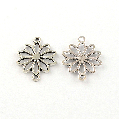 Flower Tibetan Style Alloy Links connectors LS-TIBE-Q046-11AS-LF-1