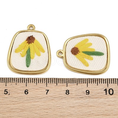 304 Stainless Steel & Embroidered Pendants SA-CBA1ED9-03G-1