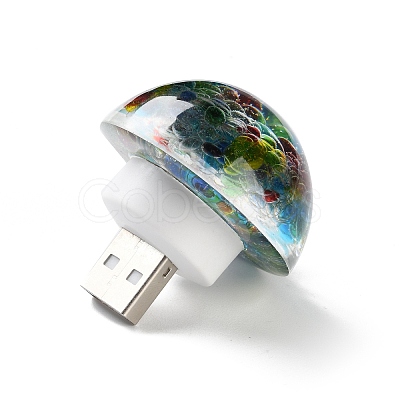 Resin & Epoxy Resin Decor Plate Night Light DJEW-K030-01B-1