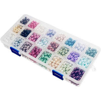 Eco-Friendly Dyed Glass Pearl Round Beads HY-PH0011-01-6mm-1