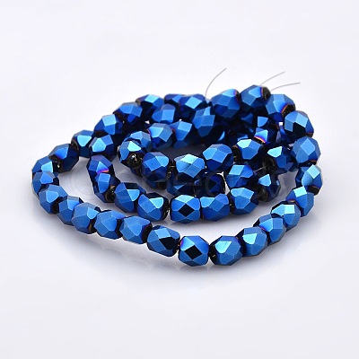 Full Plated Glass Faceted Drum Beads Strands GLAA-A032-6mm-FP02-1
