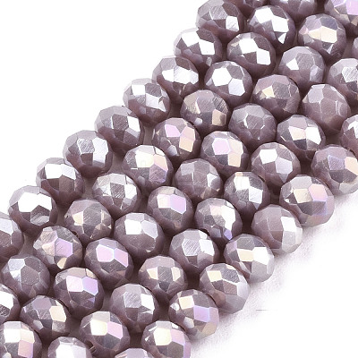 Electroplate Glass Beads Strands EGLA-A034-P8mm-B19-1