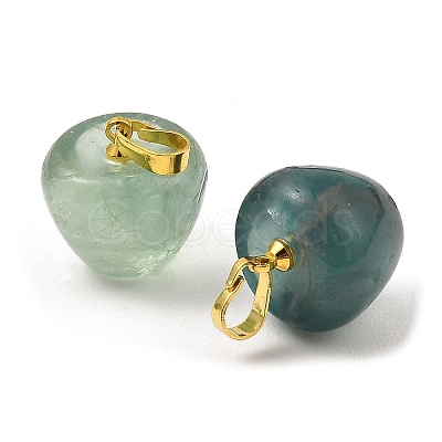 Natural Green Fluorite Teacher Apple Charms G-Z022-02E-G-1