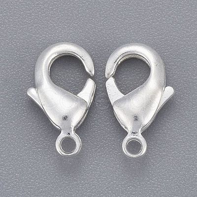 Silver Color Plated Brass Lobster Claw Clasps X-KK-901-S-NF-1