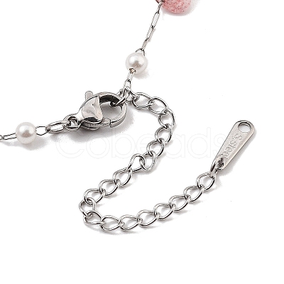 Natural Strawberry Quartz Nuggets Link Chain Necklaces NJEW-H041-06P-05-1