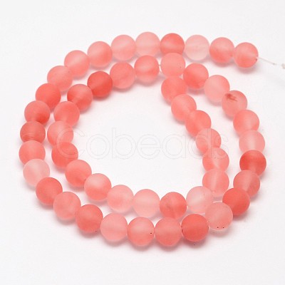 Cherry Quartz Glass Beads Strands G-D684-8mm-1