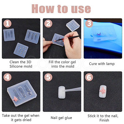 3Pcs 3 Styles Nail Art Silicone Molds MRMJ-FH0001-48-1