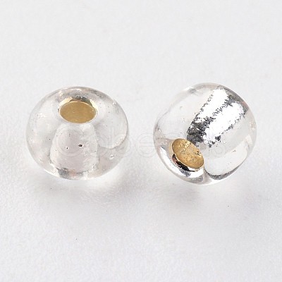6/0 Round Silver Lined Round Hole Glass Seed Beads X-SEED-A005-4mm-21-1
