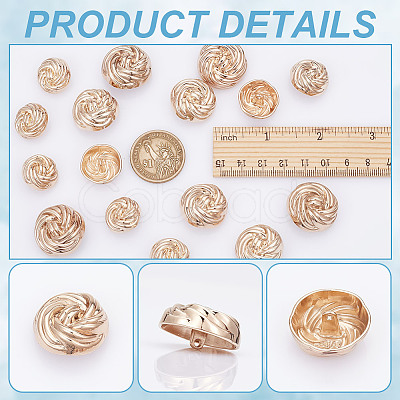 20Pcs 4 Styles Alloy Shank Buttons BUTT-NB0001-81-1