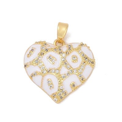 Brass Micro Pave Clear Cubic Zirconia Pendants KK-R221-01G-02-1
