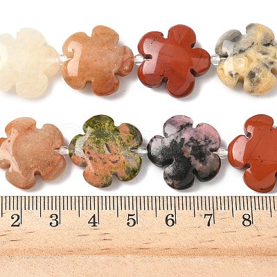 Mixed Natural Gemstone Flower Beads Strands G-L241A-07-1