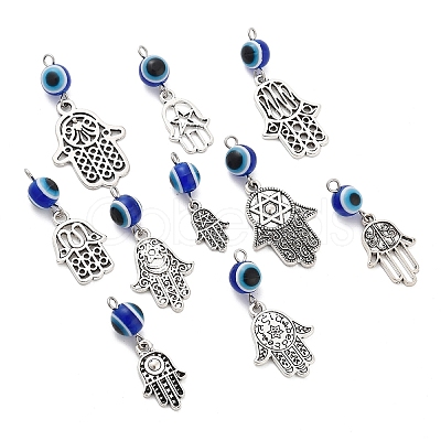 Evil Eyes Resin & Alloy Pendant PALLOY-YW029-1