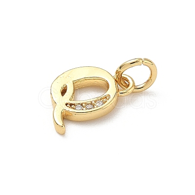 Brass Micro Pave Cubic Zirconia Charms KK-I382-03G-Q-1