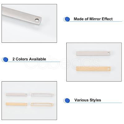 20Pcs 2 Style 201 Stainless Steel Pendants STAS-DC0001-56-1