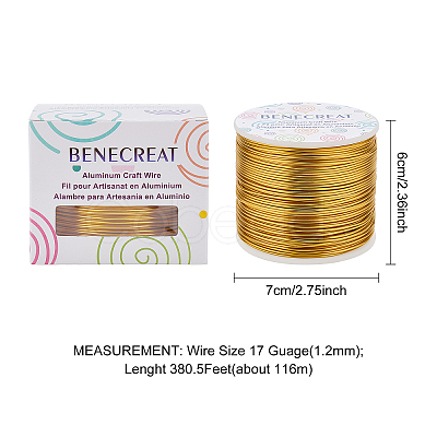 BENECREAT Matte Round Aluminum Wire AW-BC0003-30E-1.2mm-1