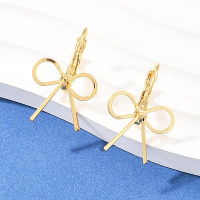 Bowknot Brass Leverback Earrings EJEW-A150-04B-G-1