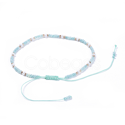 Adjustable Nylon Thread Braided Beads Bracelets BJEW-JB04377-1