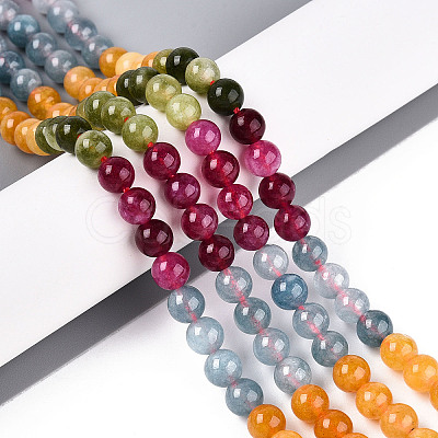 Natural White Jade Beads Strands G-Z097-A01-6mm-C-1