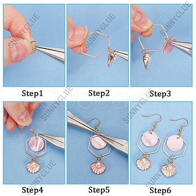 DIY Natural Shell Dangle Earring Making Kit DIY-SC0025-80-1