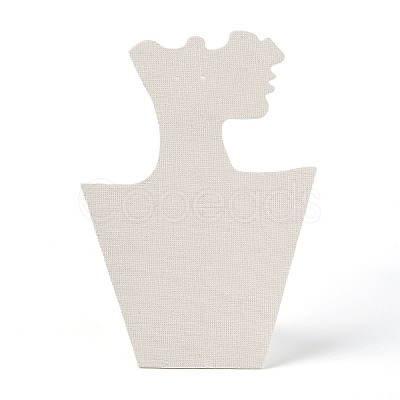 Cardboard Covered with Linen Cloth Necklace & Earring Display Stands LS-ODIS-Q041-07A-1