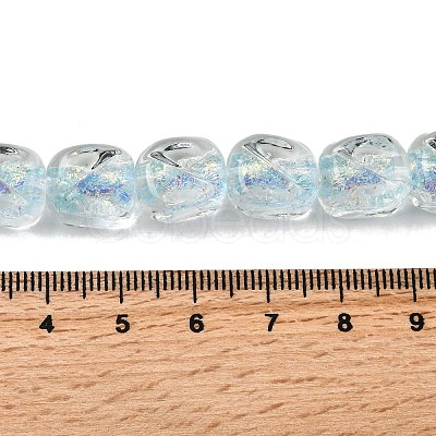 Handmade Foil Lampwork Beads Strands FOIL-C002-01F-1